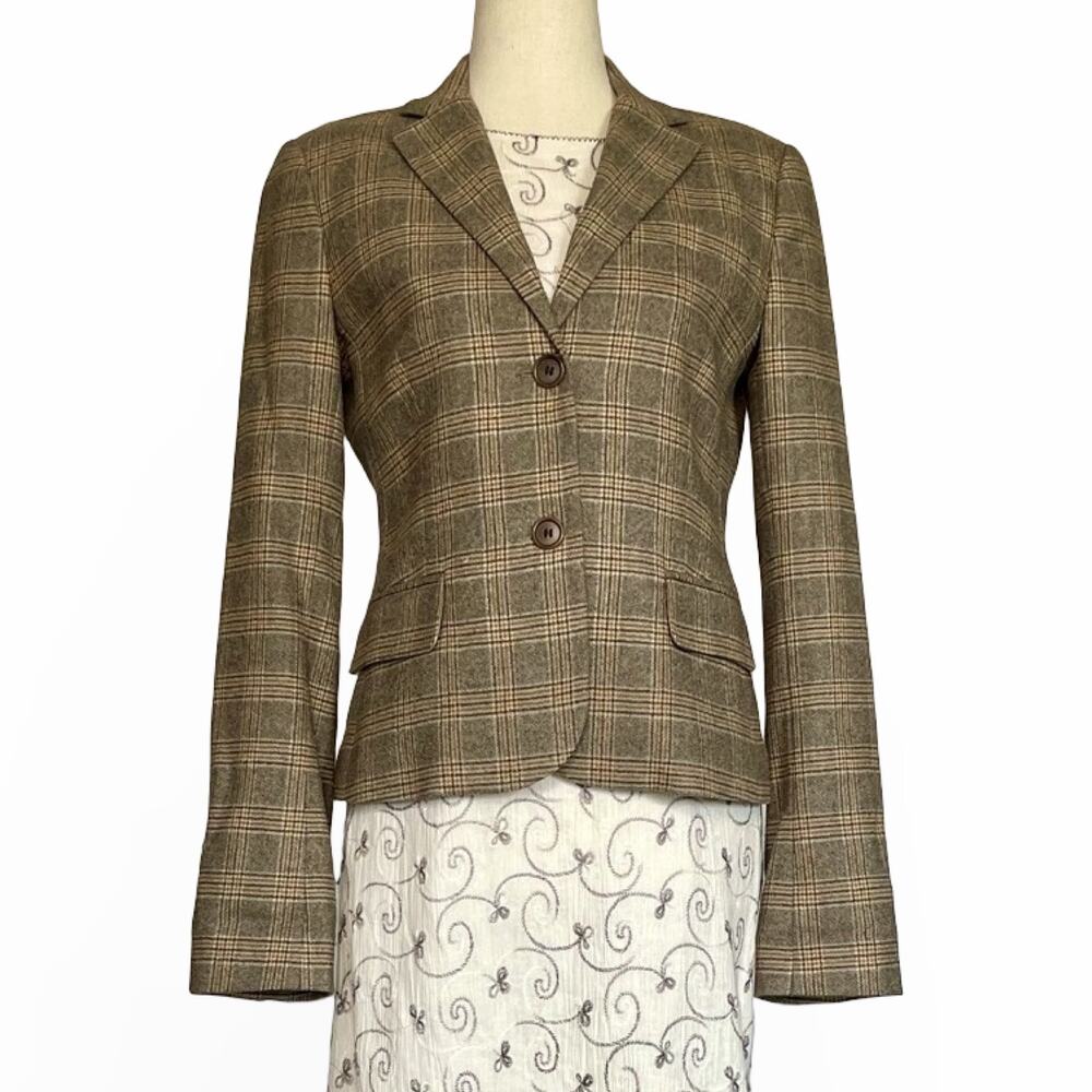 Theory Brown Plaid Blazer